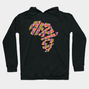 Africa Map with Kente Pattern, African Style Hoodie